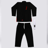 Kid's Elite Sports Ultra Light Preshrunk Black BJJ Gi With Free White Belt