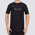 Kids' Standard Black Short Sleeve BJJ Rash Guard